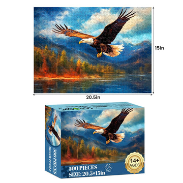 500 Piece Puzzle for mature-themeds Jigsaw Puzzles Eagle Puzzles Games 500 Pieces and Up for mature-themed Children Elderly Great Gift Family Games 20.5X15