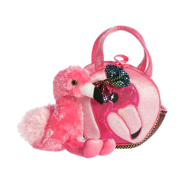 Aurora® Fashionable Fancy Pals™ Fabulous Flamingo Stuffed Animal - On-The-Go Companions - Stylish Accessories - Multicolor 7 Inches