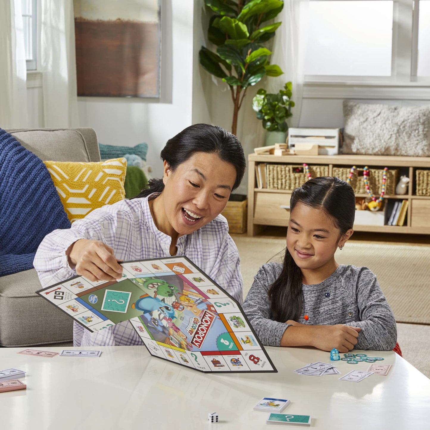 Monopoly Discover Board Game for Kids, 2-Sided Gameboard, 2-4 Players, Fun Family Game, Multicolor, Model F4436