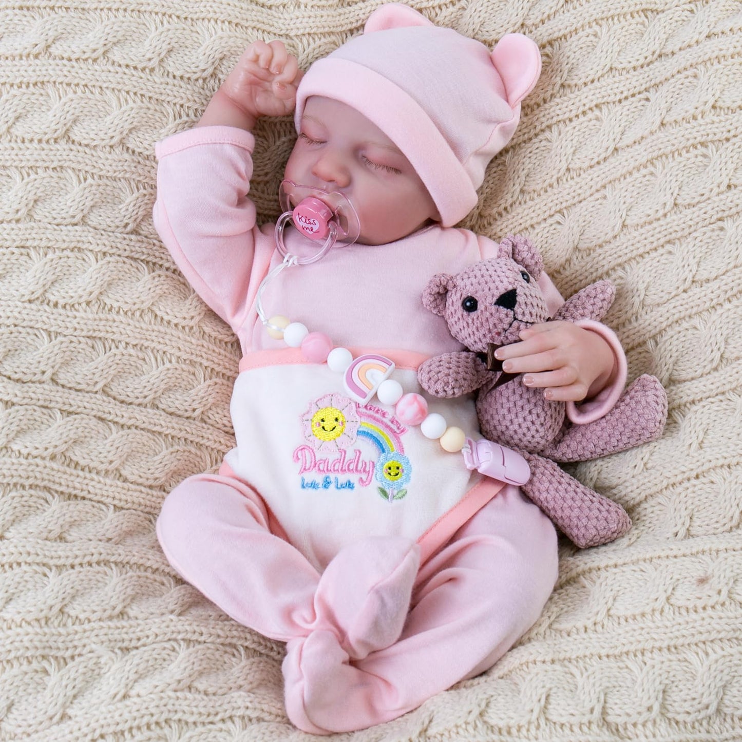 Aori Lifelike Reborn Baby Dolls,18-Inch Realistic Newborn Sleeping Baby Girl Doll, Nice Gift Set For Kids,Grandparents