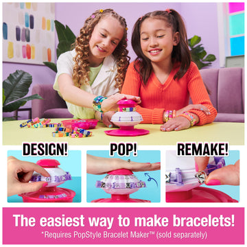Cool Maker, Popstyle Expansion Pack, Bracelet Making Kit With Over 50 Gem Beads, Makes 3, Diy Arts And Crafts Kids Toys For Girls