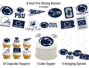 Penn State Party Supplies (42 Pieces) For Psu Graduation, Tailgating And Birthday Party Decorations With Penn State Banner With