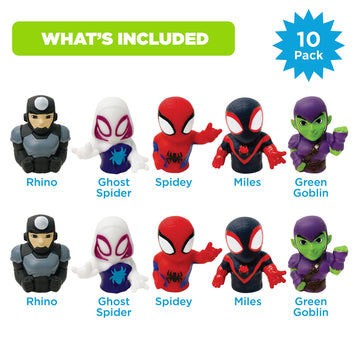 Ginsey Spidey & His Amazing Friends 10 Piece Finger Puppet Set - Educational Bath & Pool Toys, Party Favors, Playtime Fun
