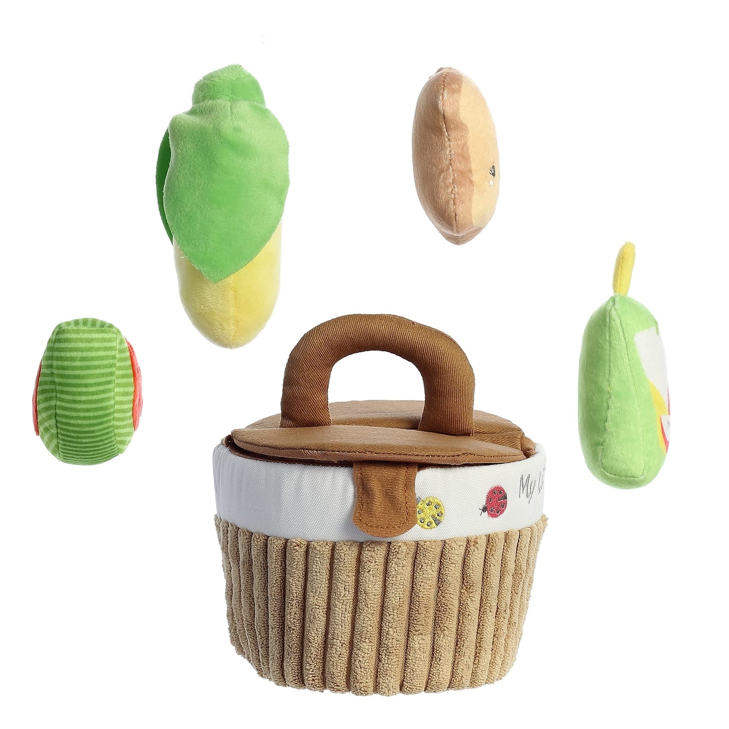Aurora® Engaging Baby Talk™ My First Picnic™ Baby Stuffed Animal - Sensory Delight - Interactive Learning - Multicolor 6 Inches