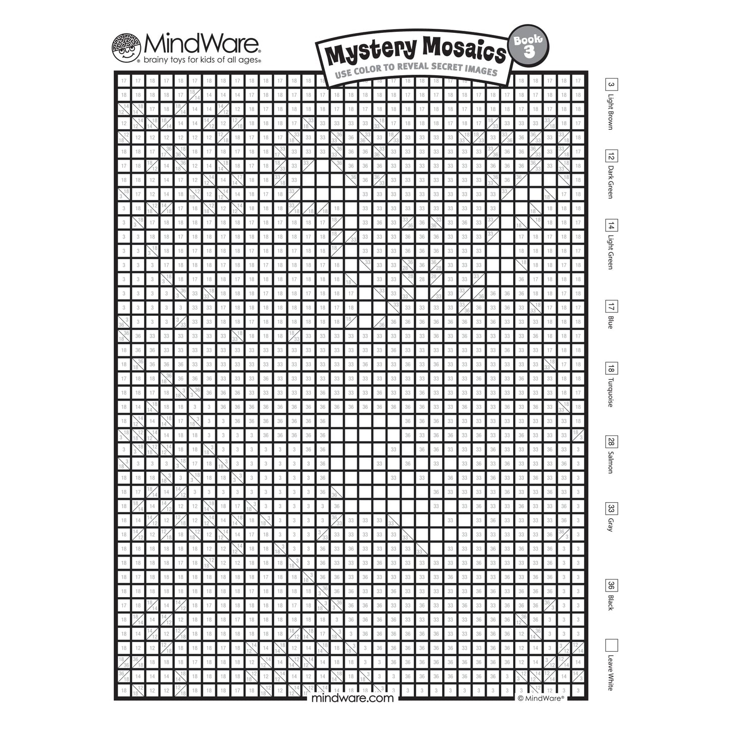 Mindware Color By Number Mystery Mosaics: (Book 3)