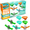 Marble Genius Marble Run Stunts Slider Set, 8 Pcs Total, 4 Two-Way Sliders And 4 Catch Buckets, Add-On Pieces For Extending Your Marbles Stunt Racing Runs, Ages 5 And Up