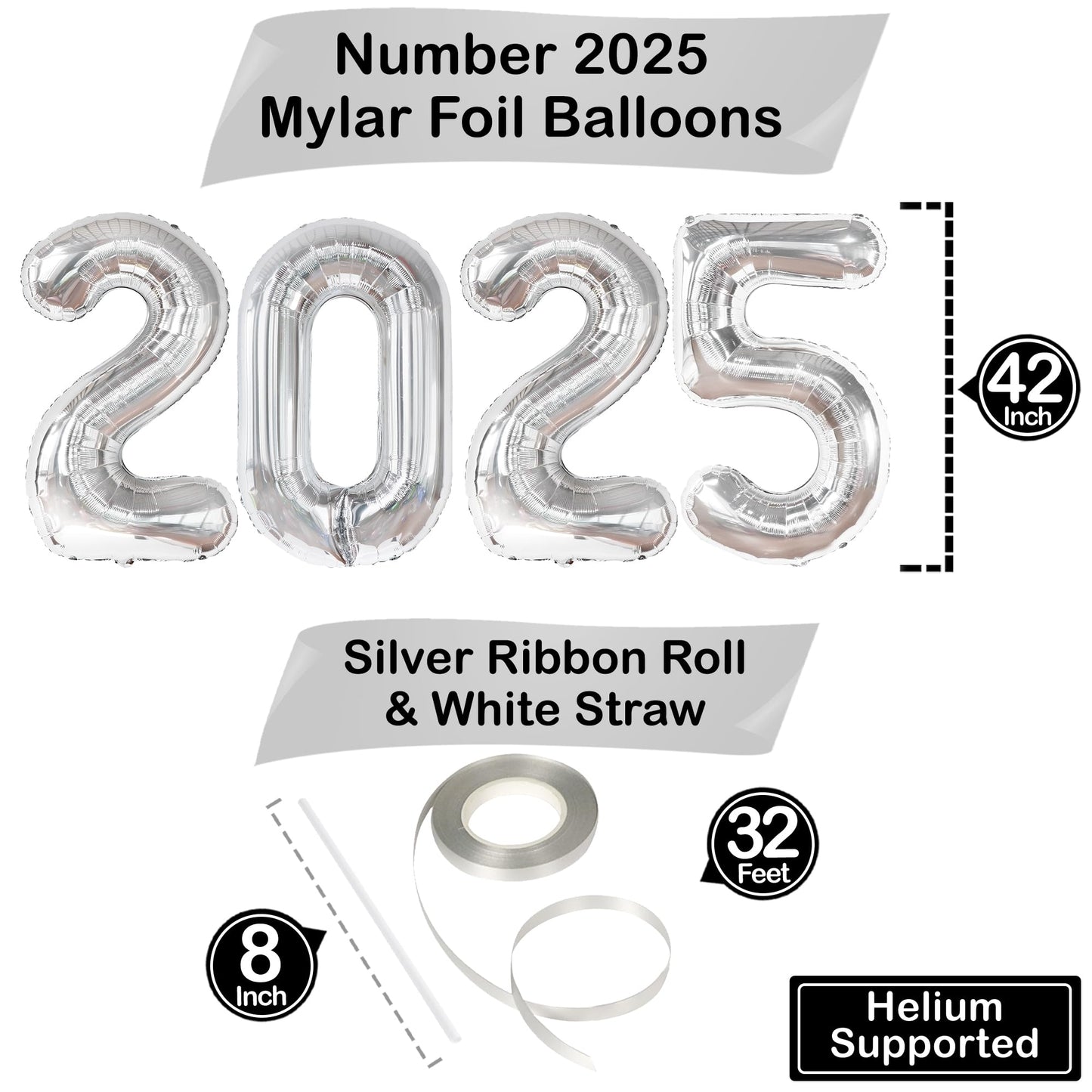 Katchon, Silver 2023 Graduation Balloons - 40 Inch | 2023 Number Balloons For 2023 Graduation Decorations | 2023 Balloons For Graduation Decorations Class Of 2023 | Graduation Party Decorations 2023