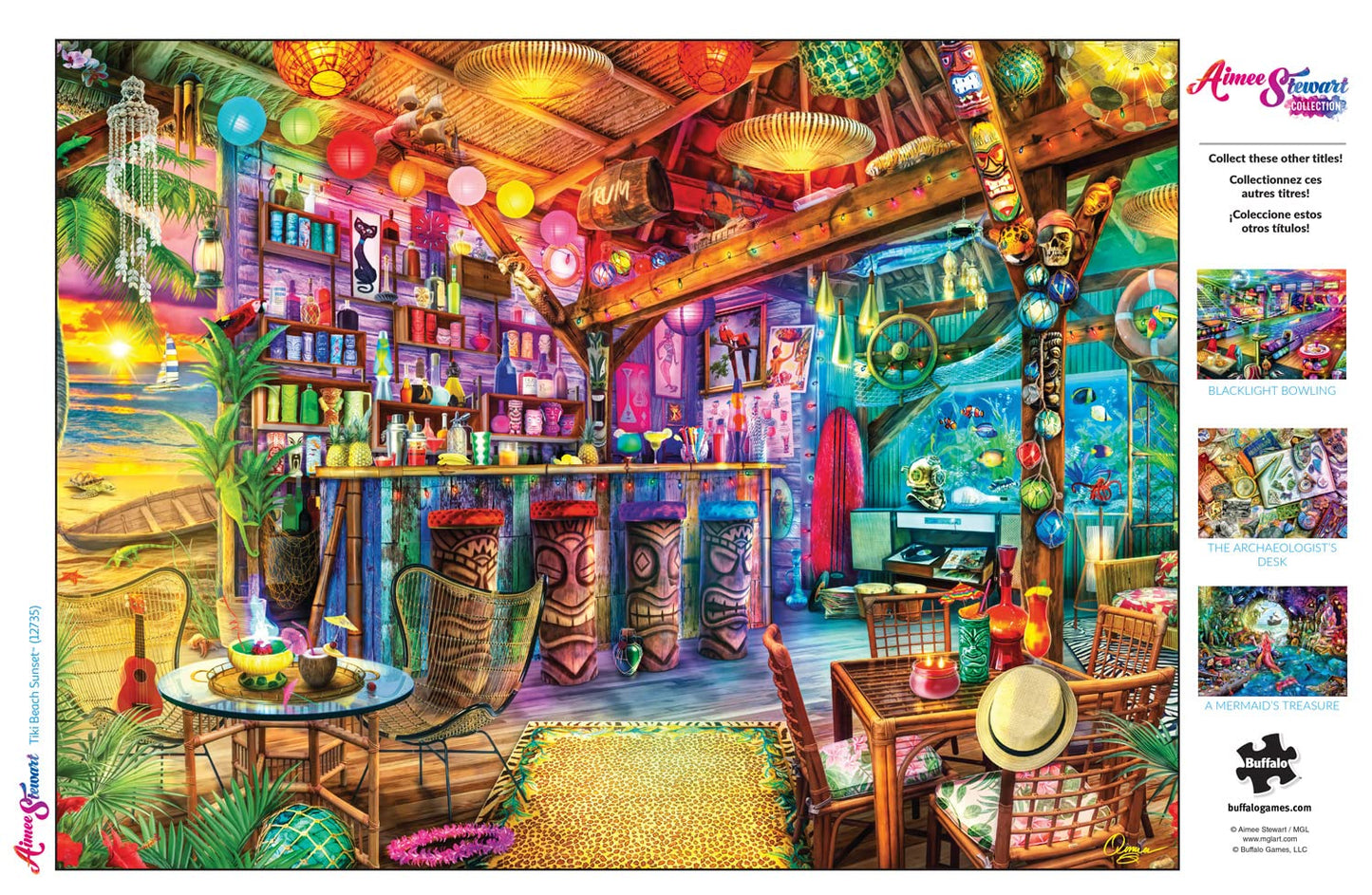 Buffalo Games - Aimee Stewart - Tiki Beach Sunset - 1000 Piece Jigsaw Puzzle