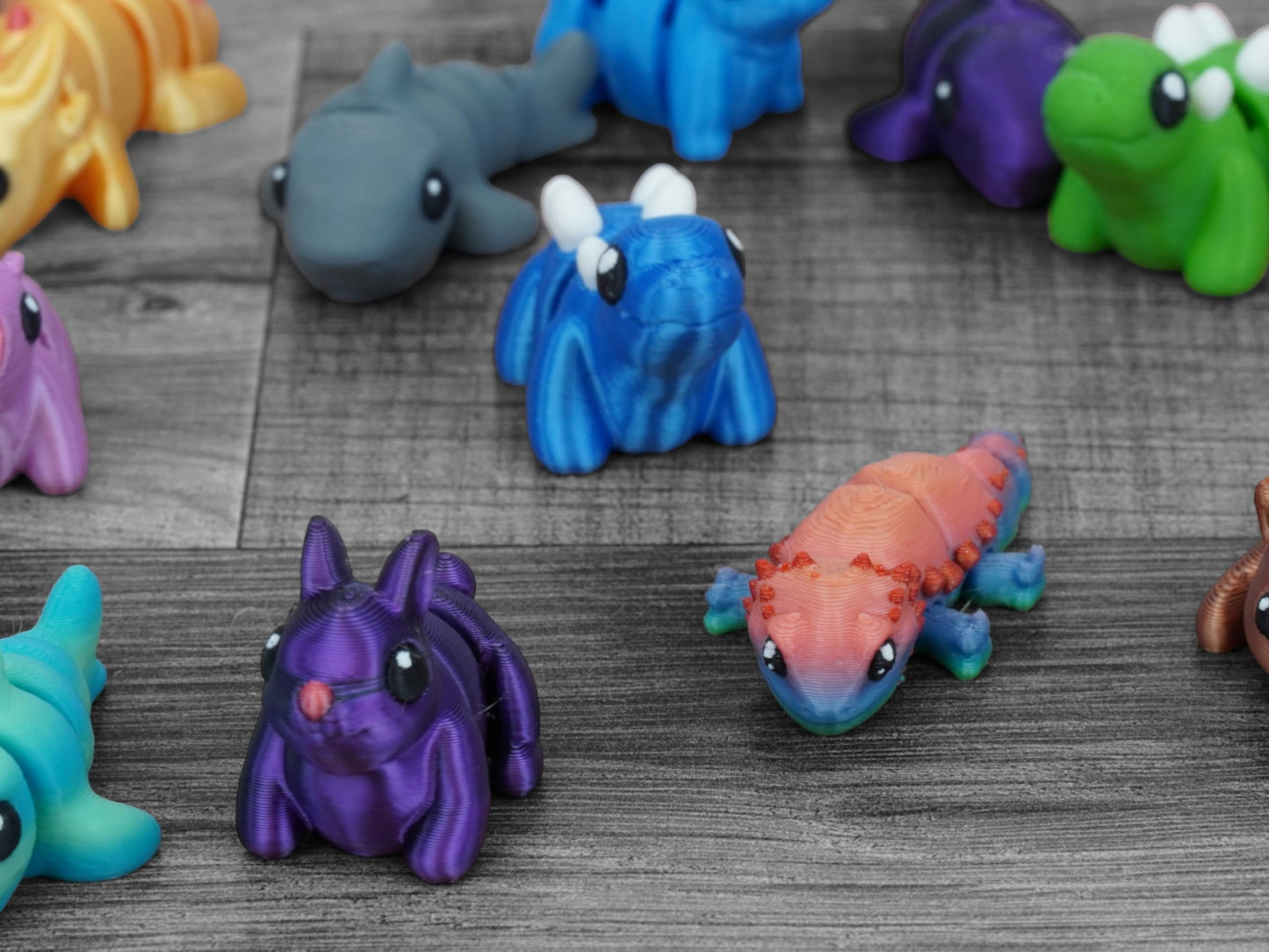 Articulating Mini Animal Fidget Toy Mystery Pack | Cute 3D Printed Desk Toy For Stress Relief | Eco-Friendly | Made In Usa (10 P