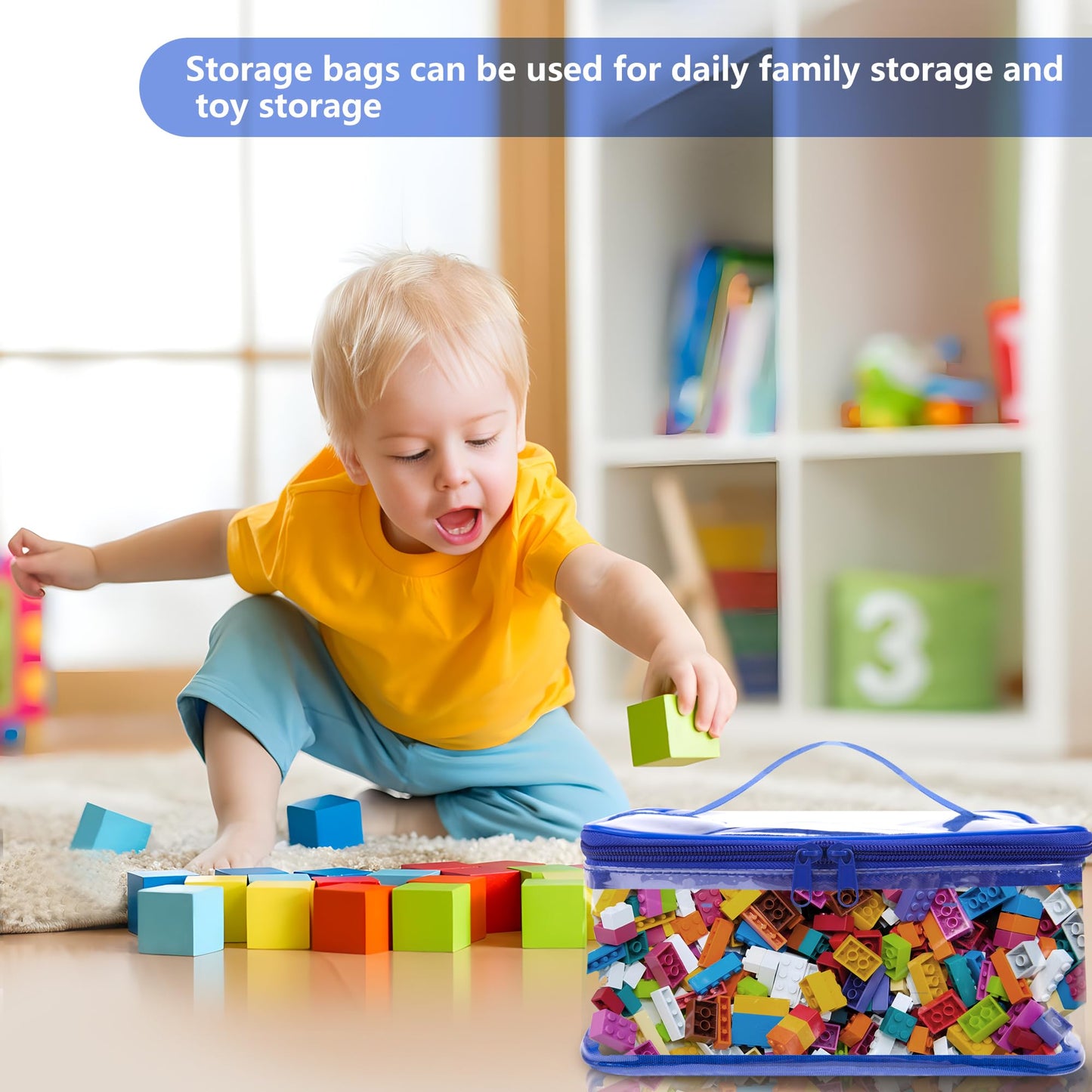 3 Packs Clear Toy Storage Bags- 9.4 X 6.7 X 4.3 Inch Transparent Pvc Toy Organizing Bags With Zipper- Waterproof Toy Storage Org