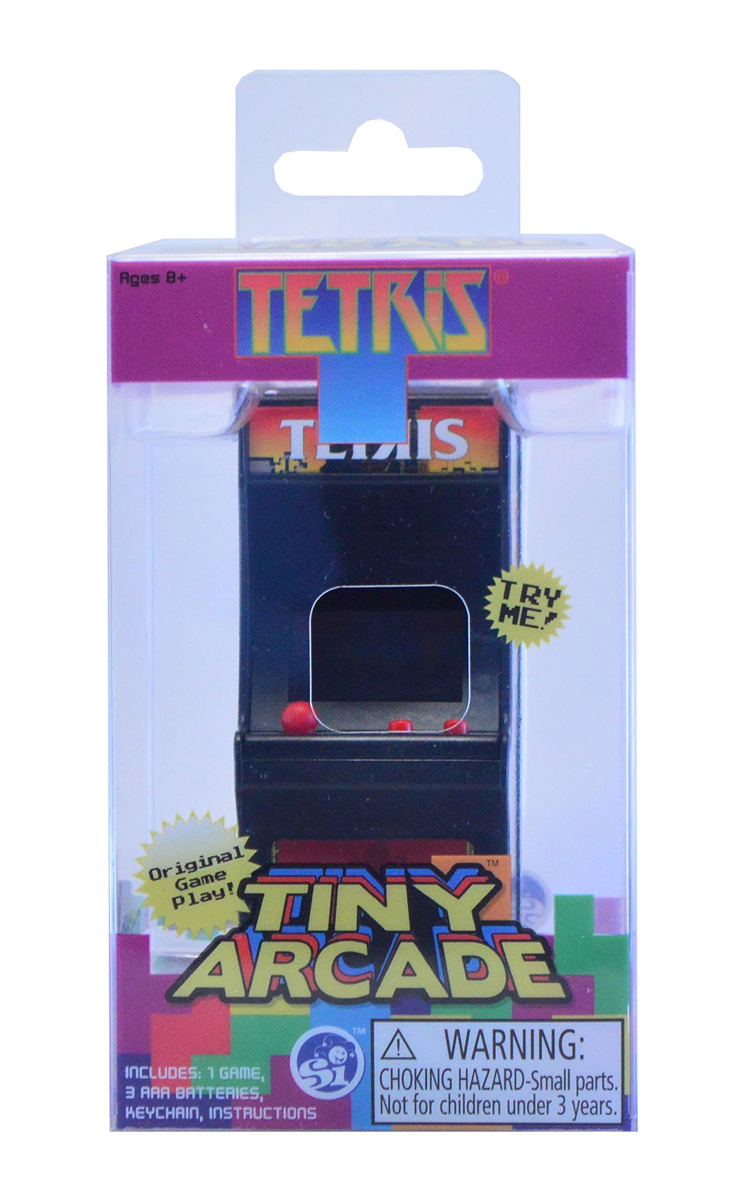Tiny Arcade Tetris Mini Retro Game (3.5'): Playable Handheld Arcade Machine W/ Real Gameplay & Sound - Classic 1980'S Video Game (Ages 8+)