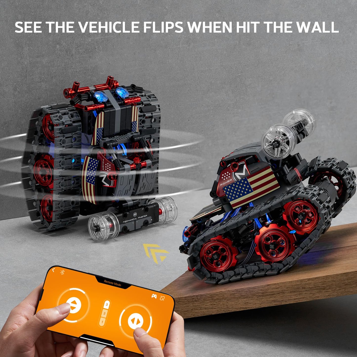 Jojo&Peach Stem Robot Building Toys, Remote & App Controlled 4 In 1 Wall Robot/Stunt Car/Triangle Robot, Stem Projects Creative
