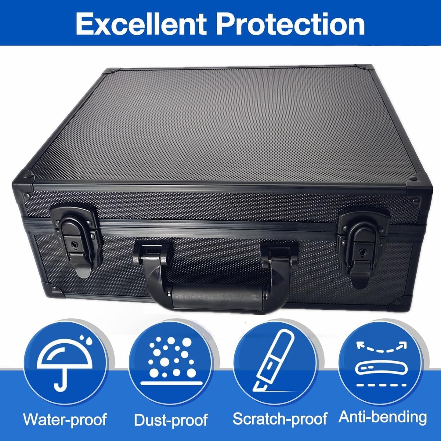 Wutonmu Toploaders Storage Box Hold 600+ 35Pt 3''X4'' Standard Toploaders, Hard Aluminum Alloy Top Loader Storage Case, Trading