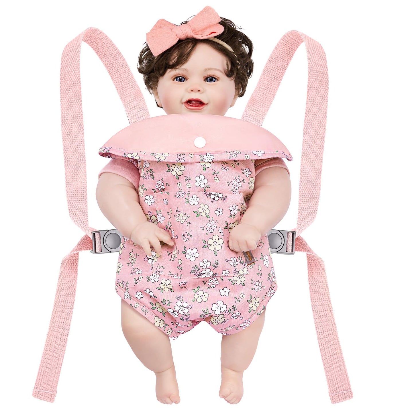 GAGAKU Baby Doll Carrier for Toddlers, Cotton, Pink Pear Flowers, Model GGKDC2002