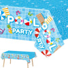 3 Pieces Pool Party Tablecloths For Summer Beach Decorations Plastic Disposable Pool Surfboard Party Table Covers For Rectangle Tables Hawaiian Birthday Baby Shower Party Supplies Favors