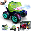 Drefirsa Remote Control Dinosaur Car for Boys Age 4-7 8-12, 50min+ Runtime Monster Truck Toy with Spray, Light, Music, 360 Rotat