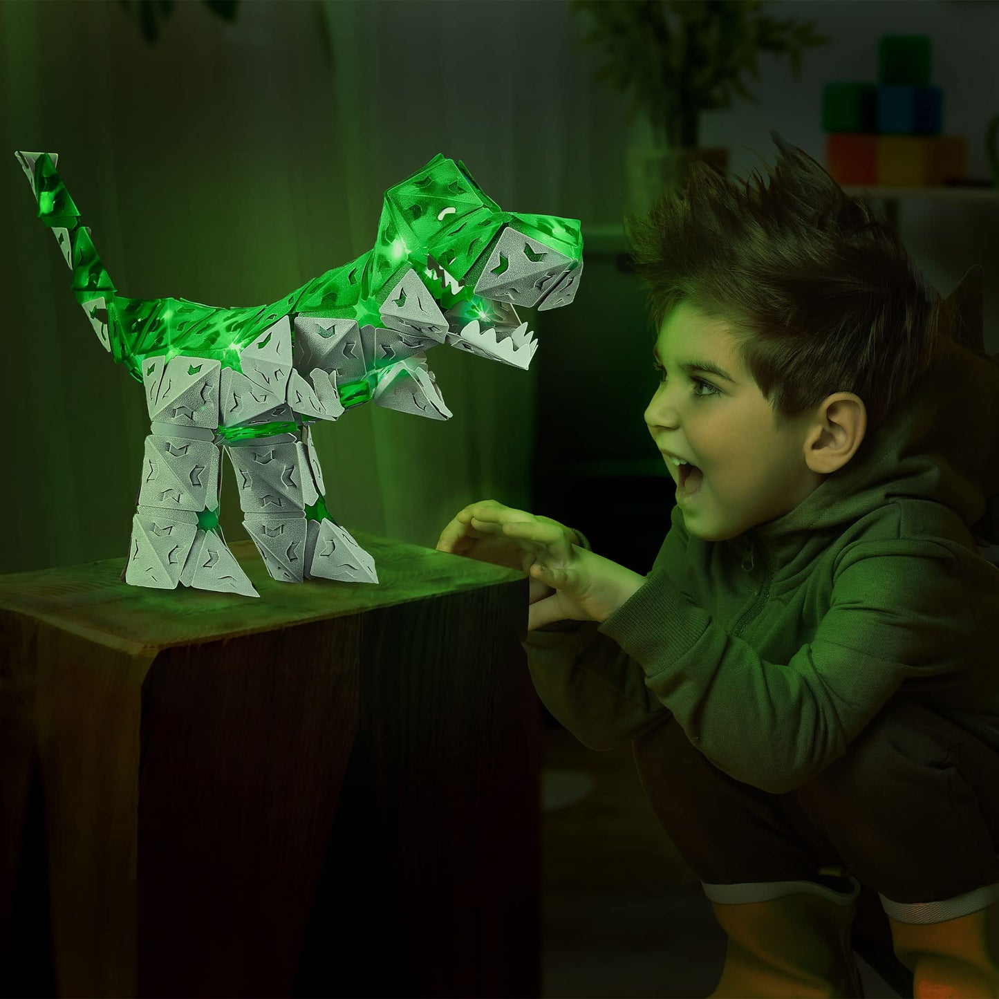 Thames & Kosmos Creatto Dino Planet Light-Up 3D Puzzle Kit | Includes Creatto Puzzle Pieces To Make Your Own Illuminated Craft Creations | Diy Activity Kit & Led Lights