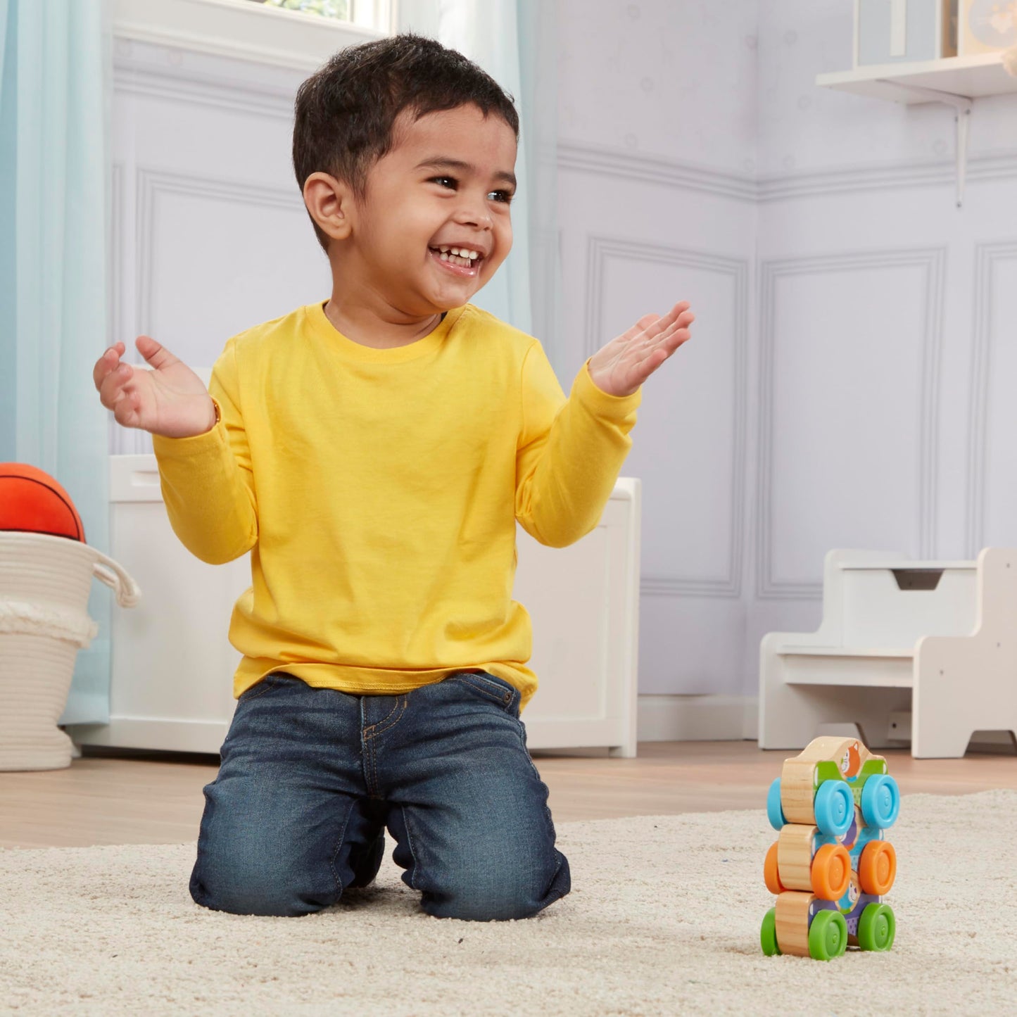 Melissa & Doug First Play Wooden Animal Stacking Cars (3 Pcs)
