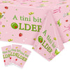 Pink Green Martini Party Tablecloths - 3Pcs A Tini Bit Older Birthday Table Covers, Martini Bow Themed Party Decoration Plastic