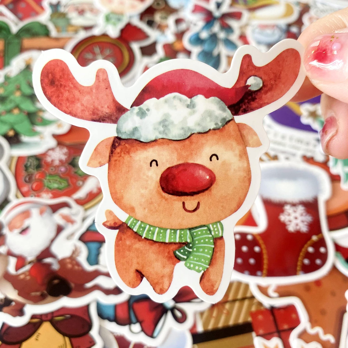 Aowdiao Christmas Stickers 200 Pcs Cute Merry Christmas Vinyl Stickers For Water Bottles Scrapbooking Crafts Funny Christmas Hol