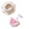 Designer Clothes for 17cm Dolls enhanced Doll Swimsuit Cute Doll Summer Outfits Accessories with Pink Floral One-Piece Swimsuit Flower Hair Decor and Straw Hat