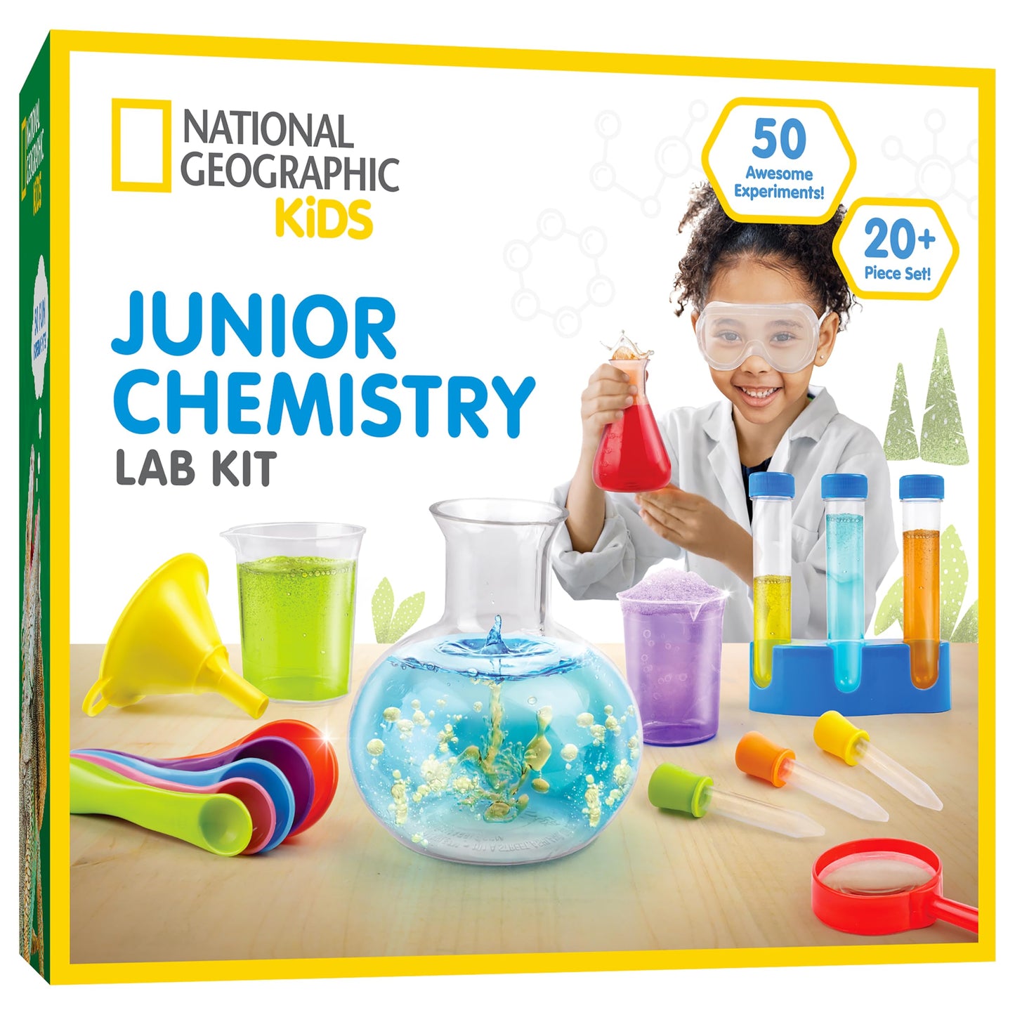 National Geographic Kids Junior Chemistry Set - Complete Early Learning Lab Kit With 50 Science Experiments For Kids And 20+ Lab