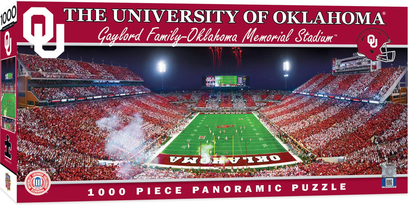 Masterpieces Ncaa Oklahoma Sooners, Stadium Panoramic Jigsaw Puzzle, Gaylord Family, 1000 Pieces