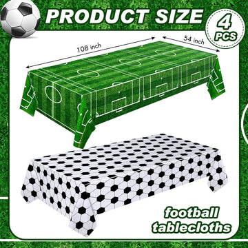 Mixweer Soccer Plastic Tablecloth Soccer Party Disposable Table Cover Soccer Pattern Party Supplies Plastic Soccer Theme Table C
