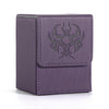 Komick enhanced PU Leather Card Deck Box for Magic The Gathering Yugioh Deck Box Holds 100+ Deck Case with 2 Dividers for Collectible Trading Cards Storage Box MTG TCG CCG (Purple Orge)