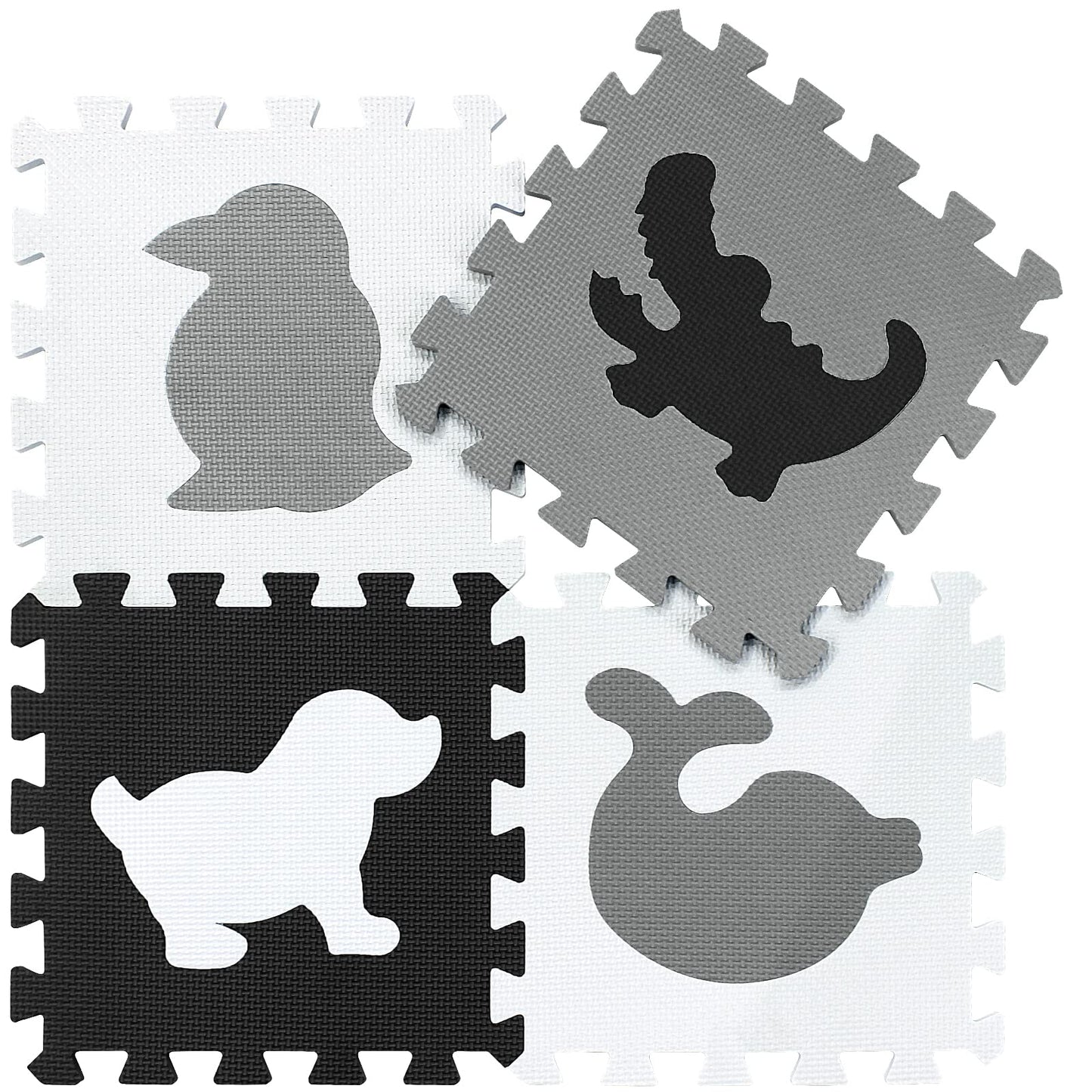 Qqpp Eva 18 Tiles Baby Play Mat For Playing, Interlocking Foam Floor Mats For Tummy Time & Crawling, Flooring Tiles With Animals