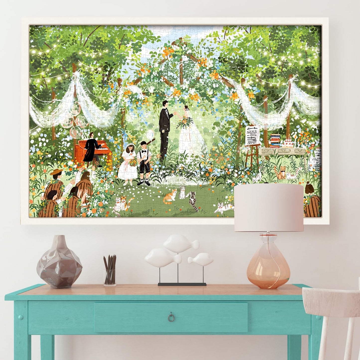 Momibook Puzzles For Adults 1000 Piece Jigsaw Puzzles Of The Wedding Is In Progress, Spring Painting Image Difficult Challenging