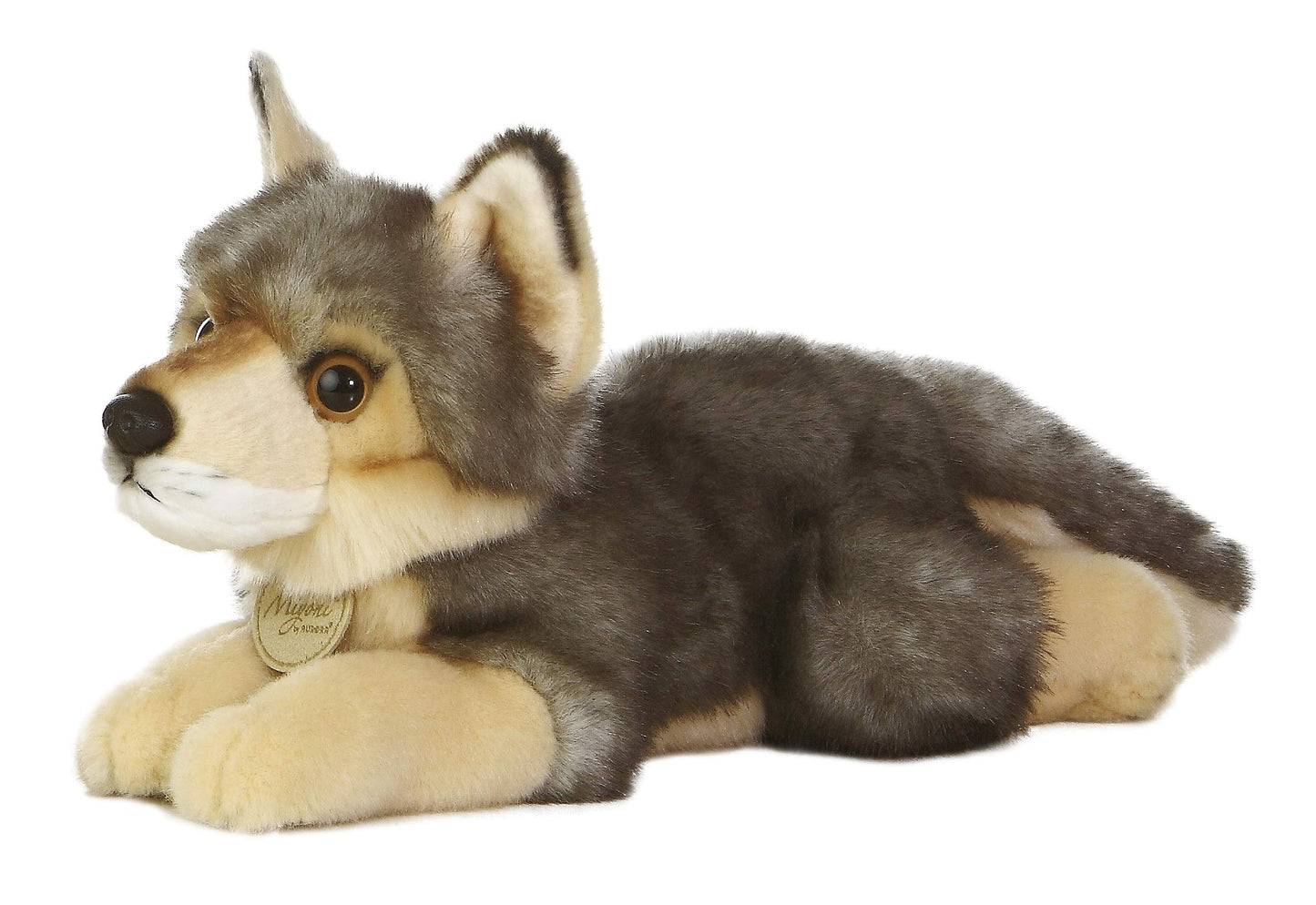 Aurora® Realistic Miyoni® Wolf Stuffed Animal - Lifelike Detail - Cherished Companionship - Gray 10.5 Inches