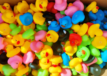 Dztian 51 Pcs Multicolored Mini Multicolor Rubber Ducks Baby Bath Ducky Bathtub Pool Squeaky Little Duck Toys For Shower/Party Decoration Supplies/Birthday (1.6'X1.2'X1.5')