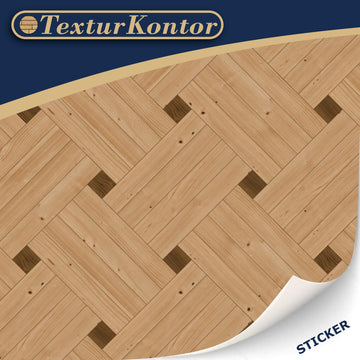 Texturkontor 3 Sheets Self-Adhesive Dollhouse Flooring 1:12 Scale (Basket Weave Parquet)