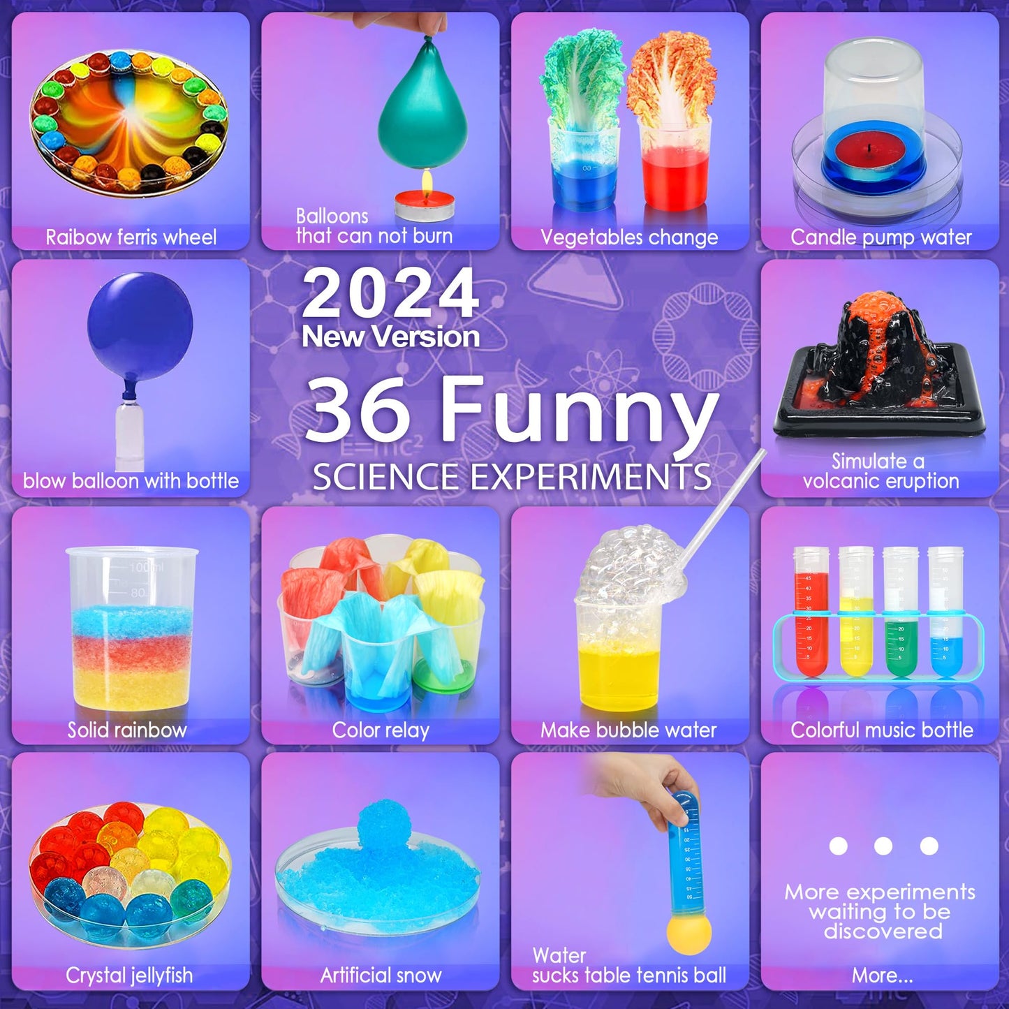 Kids Science Kit Stem Toys - Science Kits For Kids Age 6-8-12, 36 Science Lab Experiments Educational Games, 60+ Pcs Science Toys For Kids, Christmas, Birthday Gift For 6-12 Year Old Boys & Girls