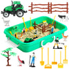 AGENTLAN Farm Sensory Bin, Farm Sensory Toys with Play Sand for Toddlers Boys and Girls, Kids Toys Gift Sand Box for Age 3 4 5 6