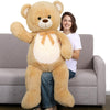 Tezituor 52" Giant Teddy Bear - Light Brown Plush Stuffed Animal with White Belly, Perfect Valentines Gift for Kids and Girlfriend
