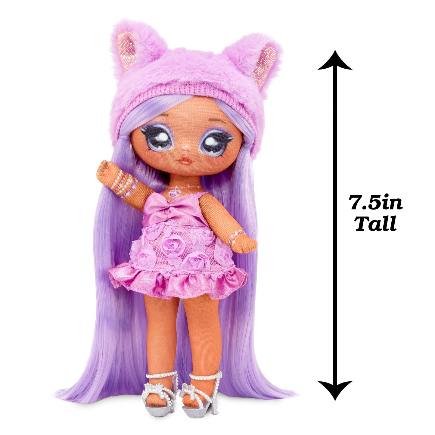 Na! Na! Na! Surprise Sweetest Gems™ Valentina Lovely 7.5 Doll - Amethyst Birthstone, Purple Hair, Satin Dress, Poseable Toy for Kids 5+