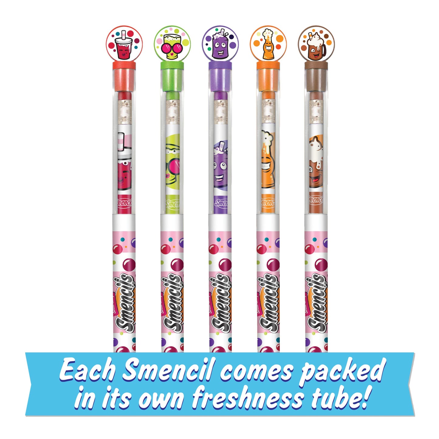 Soda Shop Smencils - Scented Pencils, 5 Count, Gifts For Kids, School Supplies, Classroom Rewards, Party Favors