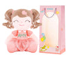 Gloveleya Personalized Curly Doll With Your Name - Cute Custom Orange Soft Plush Doll For Girls Plush Doll Customized Gifts