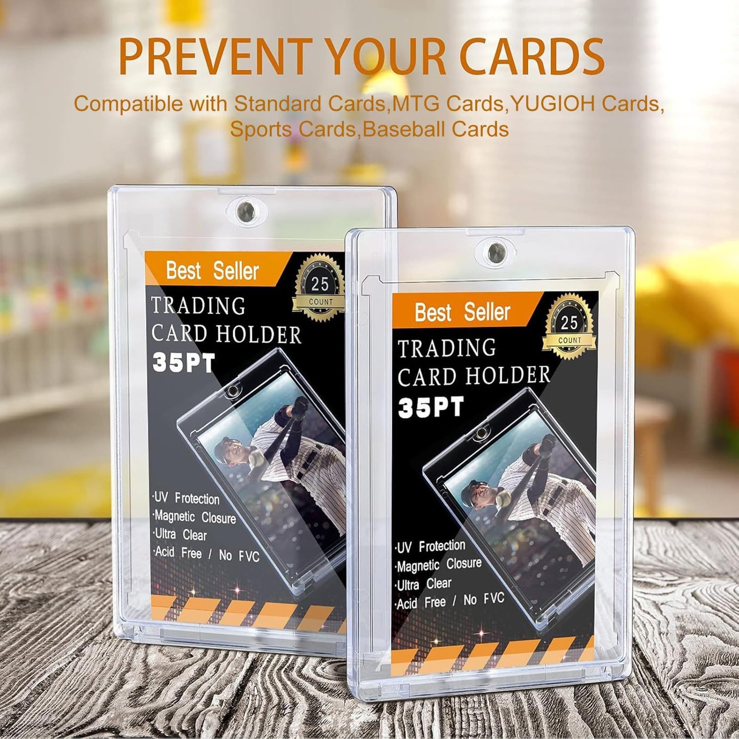 10 Pieces Trading Card Protector Baseball Card Protector 35 PT Acrylic Screw Card Holder Clear Display Card Protector for Baseball Football Sports Card Trading Cards Game Card Storage and Display