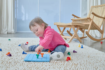 Edxeducation Geo Pegs And Peg Board Set - 36 Pegs In 3 Shapes And 6 Colors + 3 Laces - Ages 18M+ - Homeschool Supplies For Presc