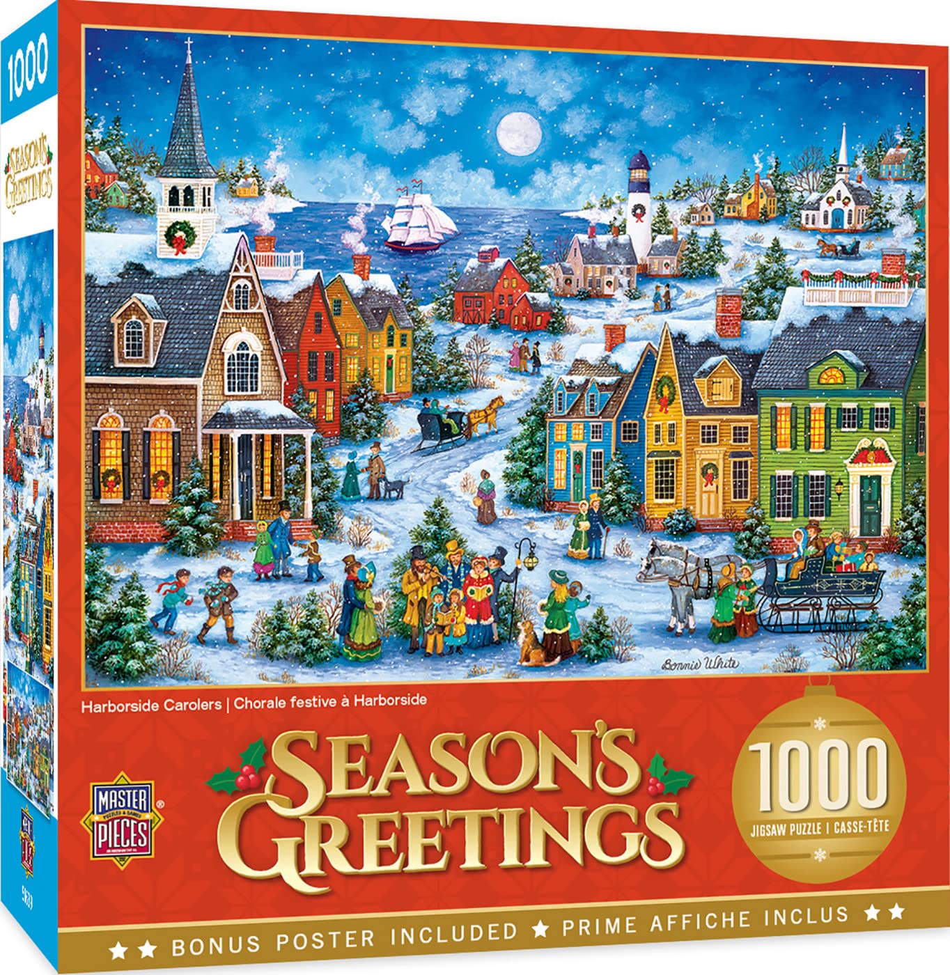 Masterpieces 1000 Piece Christmas Jigsaw Puzzle - Harbor Side Carolers - 19.25''X26.75''