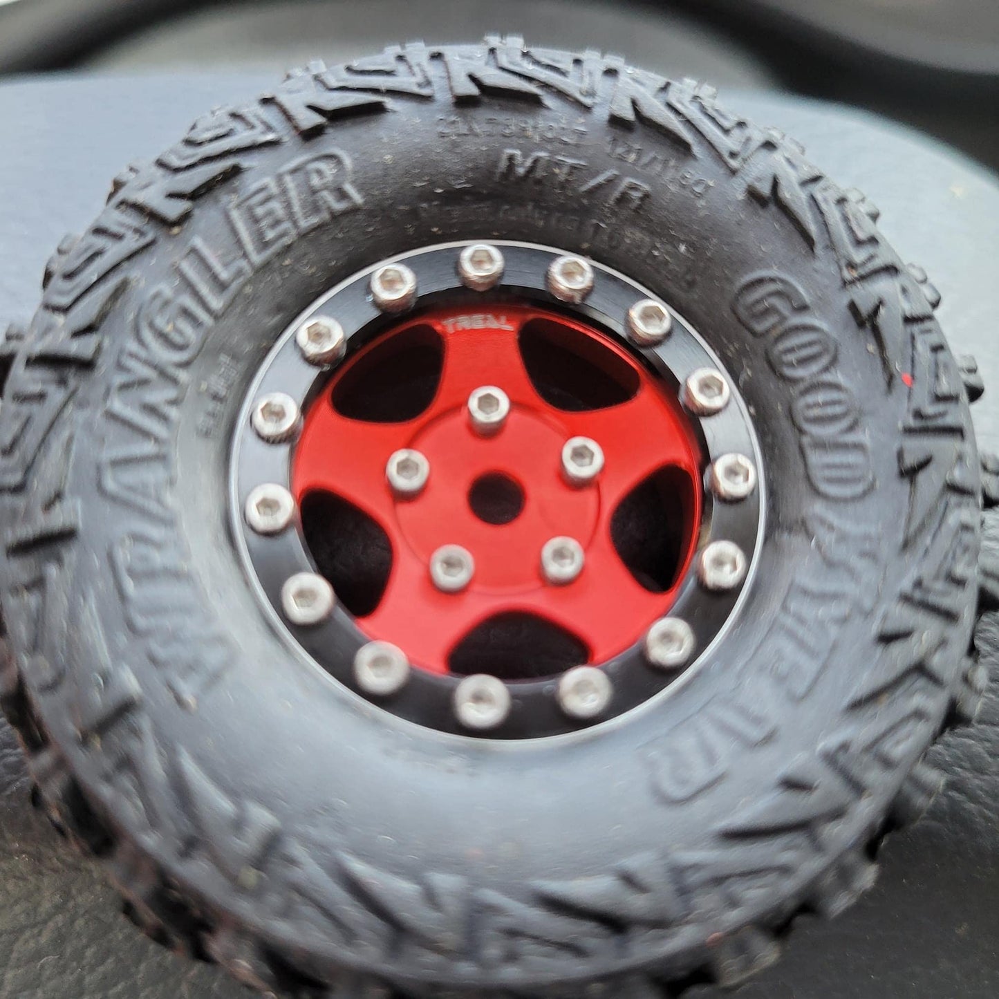 Treal 1.0 Beadlock SCX24 Wheels (4P) Classic 5-Star 1 Micro Beadlock Wheels for Axial 1/24 Deadbolt C10 Betty Gladitor Bronco 27