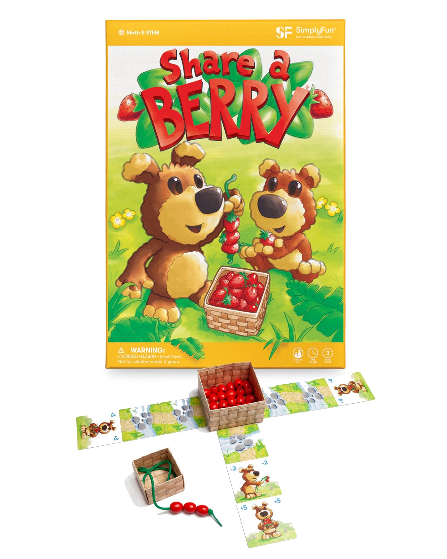 Simplyfun Share A Berry - Collect Berries While Having Fun And Counting - A Toddler Game For Kids Ages 3-5, 2 To 4 Players