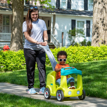 Simplay3 Roll and Stroll Quiet Ride-On Push Car, Large, Plastic, Yellow, for Toddlers 1.5-4 yrs., Model 223020-02