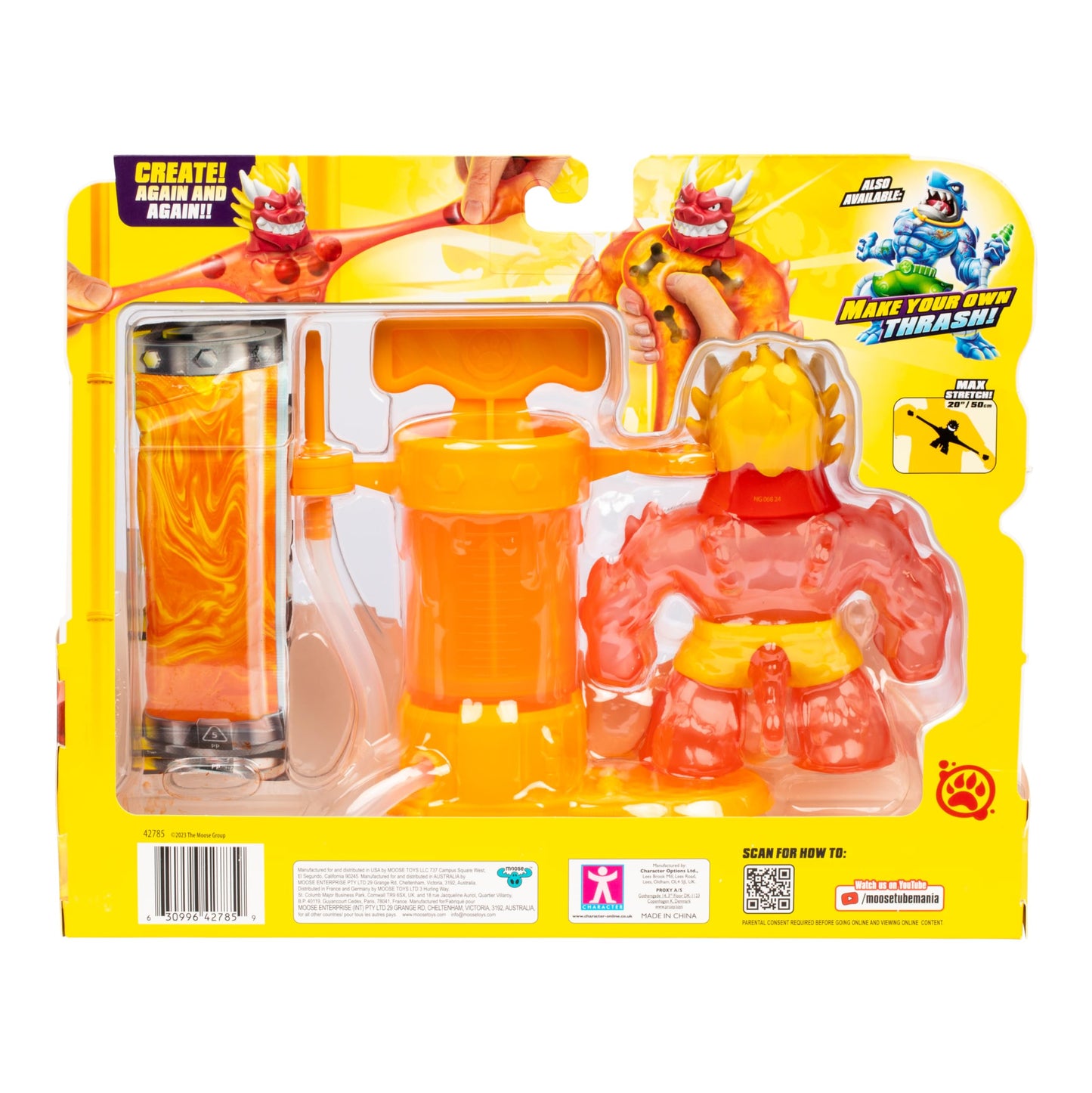 Heroes of Goo Jit Zu Hero Creator Blazagon Action Figure, Multicolor, Model 42785, 3 Unique Goo Fillings, Stretchy Toy