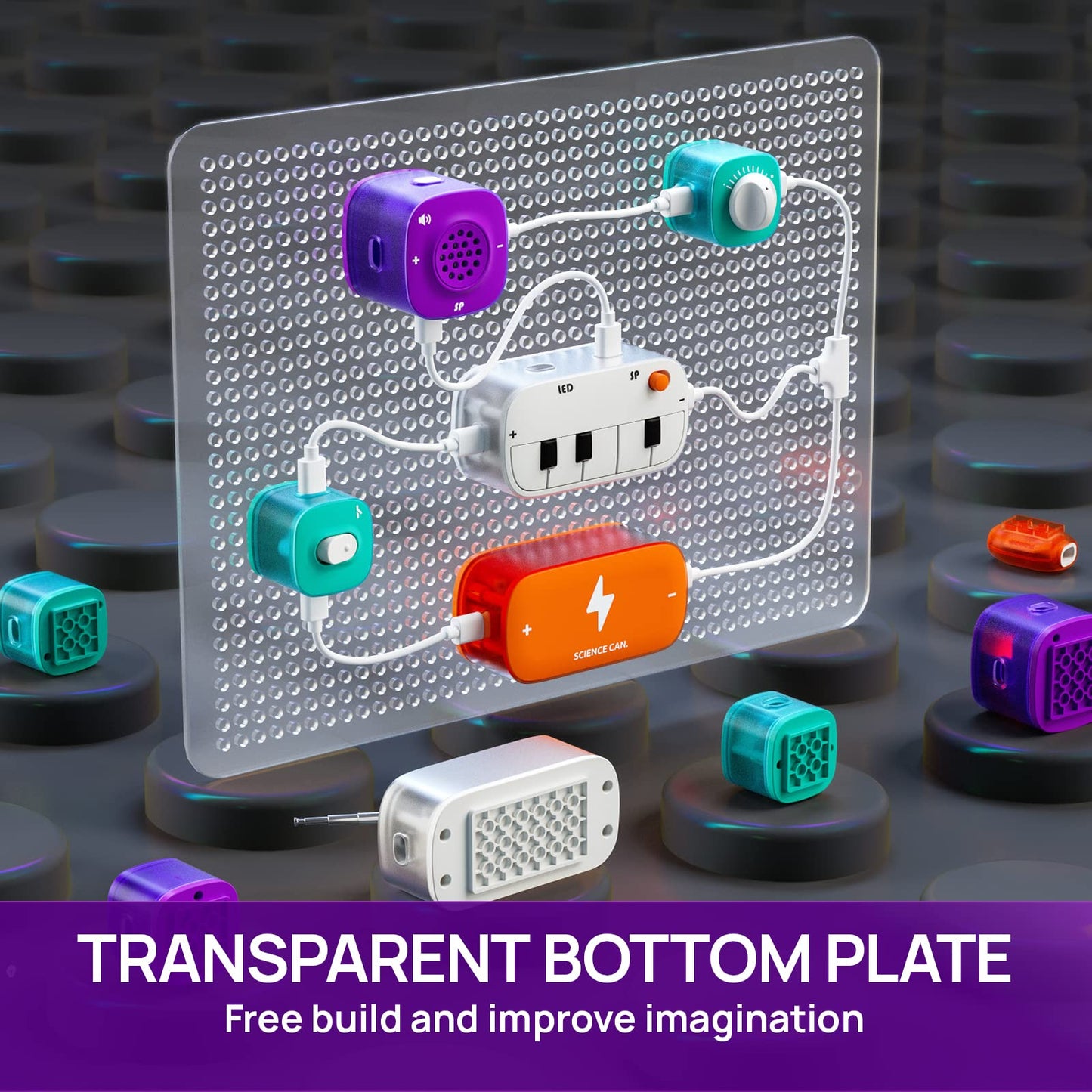 Science Can Circuits For Kids, Beginner Circuit Board Electronic Kit With 80 Experiments Stem Toys For Boys And Girls, Education