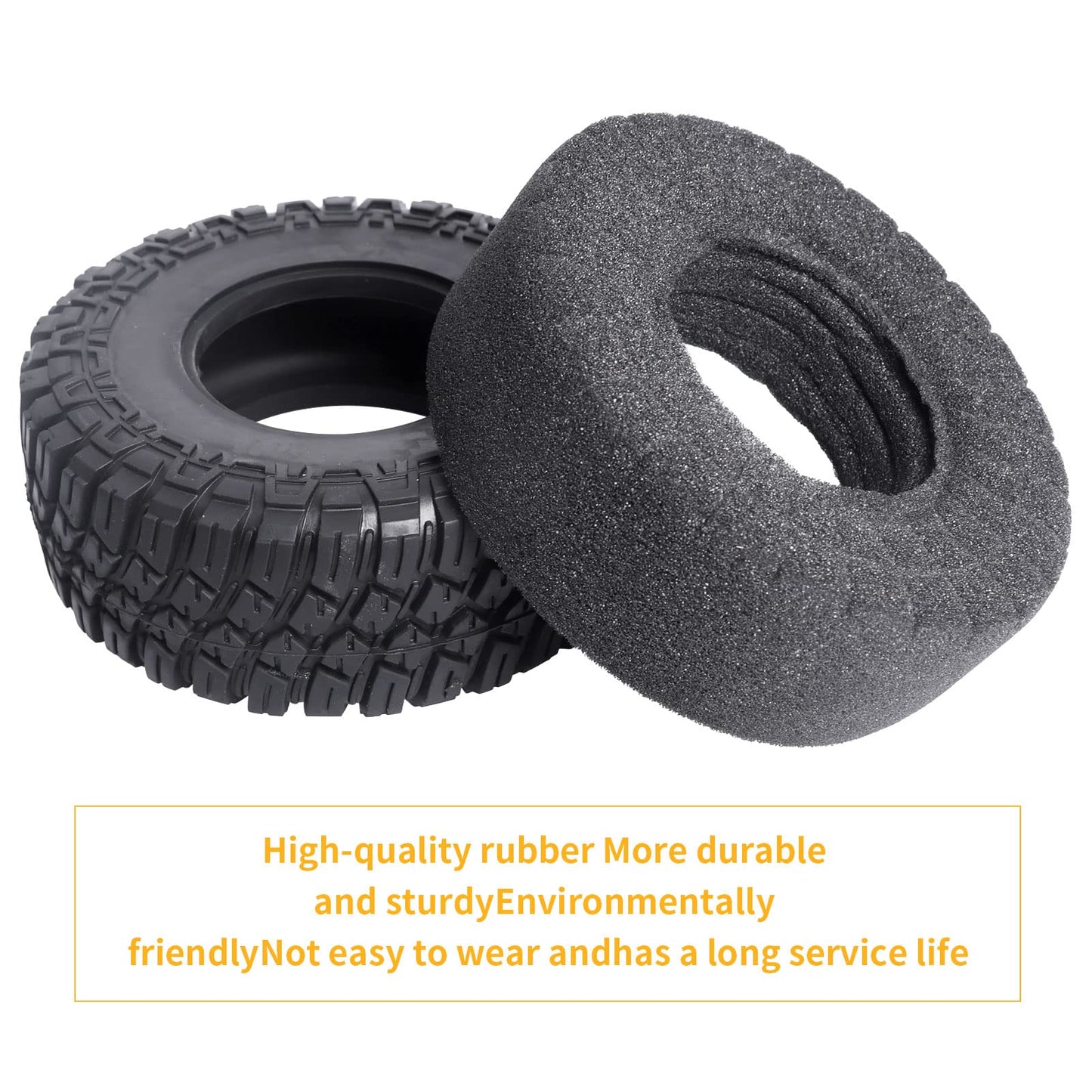 Hobbyfire Height 4.72 inches (120mm) 1/10 Short Course Truck Tires and Wheel Rims 12mm Hex with Foam Inserts for for All Terrain