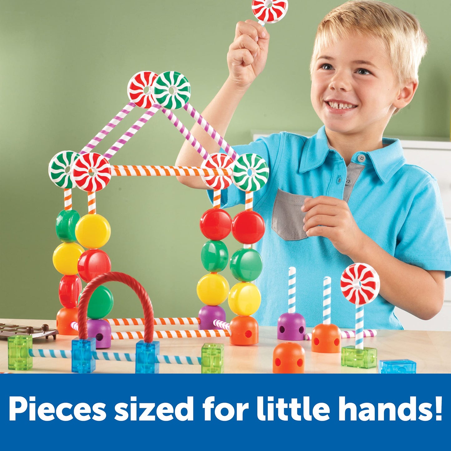 Learning Resources Candy Construction Building Set - 92 Pieces, Ages 4+,Toddler Learning Toys, Fine Motor Building Toy, Preschoo